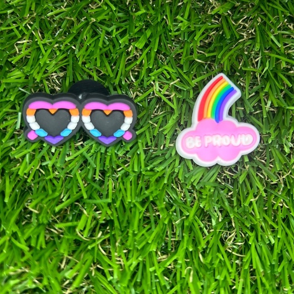 NEW - 2 “LBGT Pride” Croc Shoe Charms - Picture 1 of 1